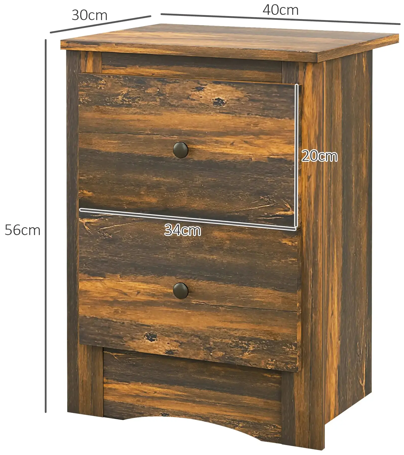 Тумба прикроватная Homcom 831-802V80BN (Brown) - 4