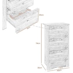 Noptiera Homcom 831-802V81BN 40x30x74 cm (Brown) Thumb