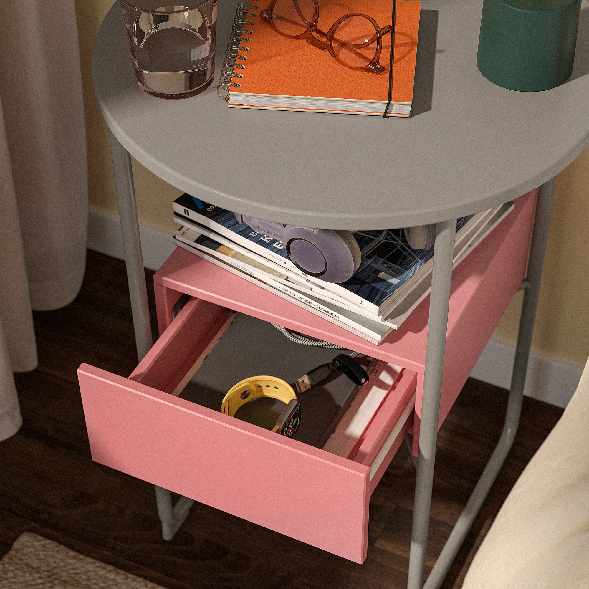 Прикроватная тумба Ikea Blankhallan (Бежевый/Розовый) - 6