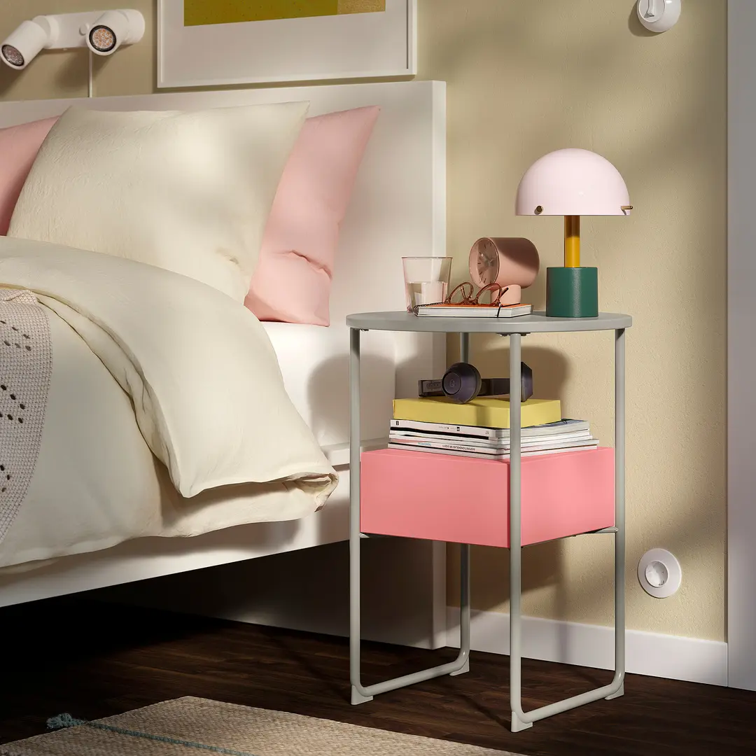 Прикроватная тумба Ikea Blankhallan (Бежевый/Розовый)