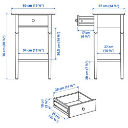 Noptiera Ikea Blastasen 50x37x76 (Alb) Thumb