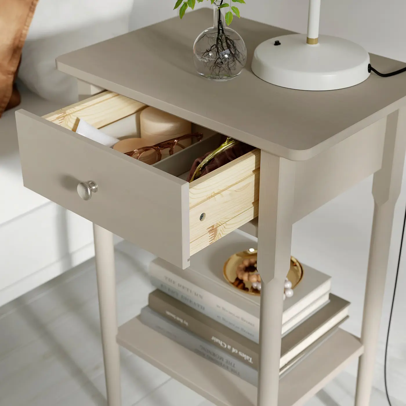 Noptiera Ikea Blastasen 50x37x76 (Gri-bej) - 4