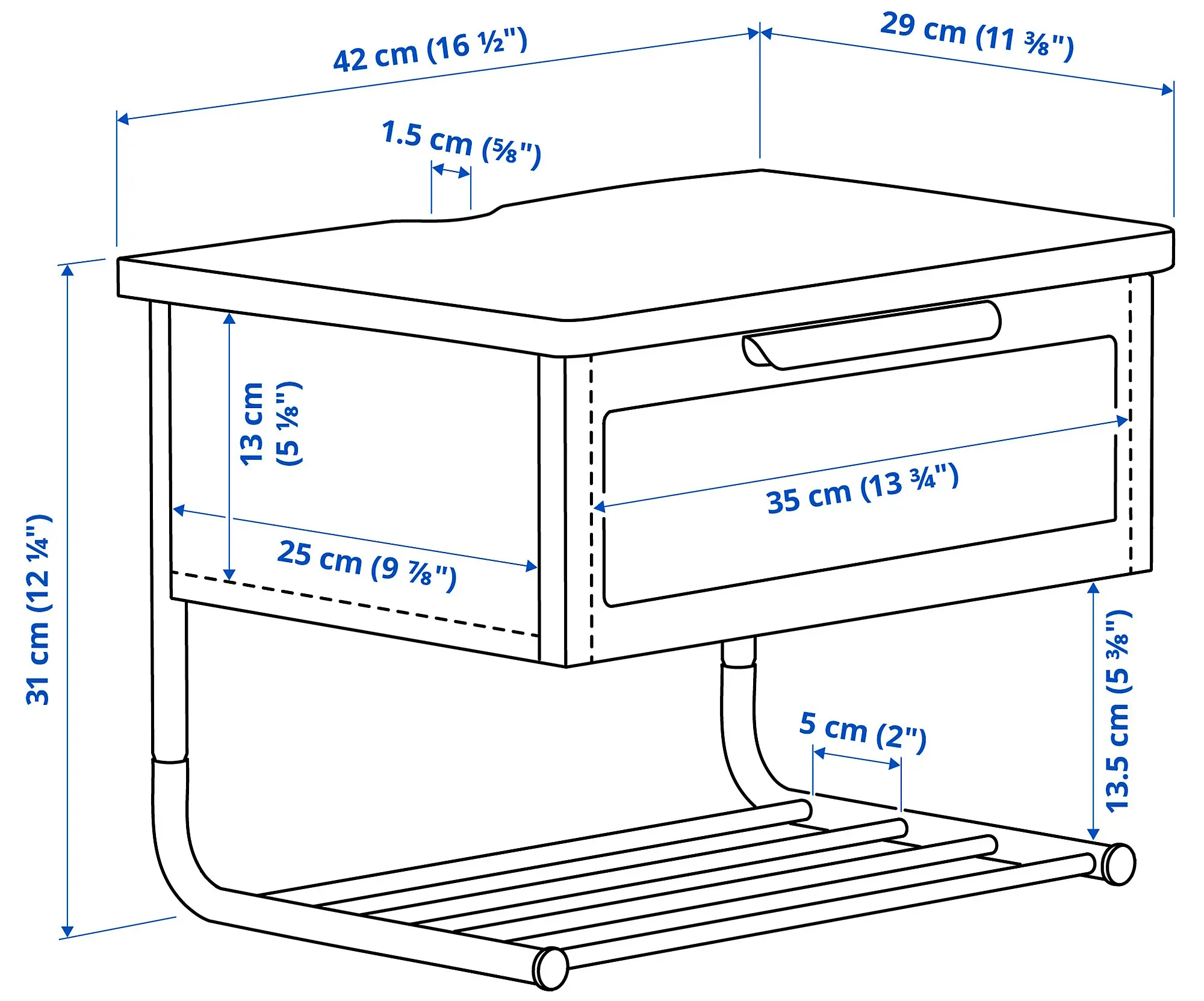 Noptiera Ikea Grafjallet 42x29x31 (Antracit) - 3