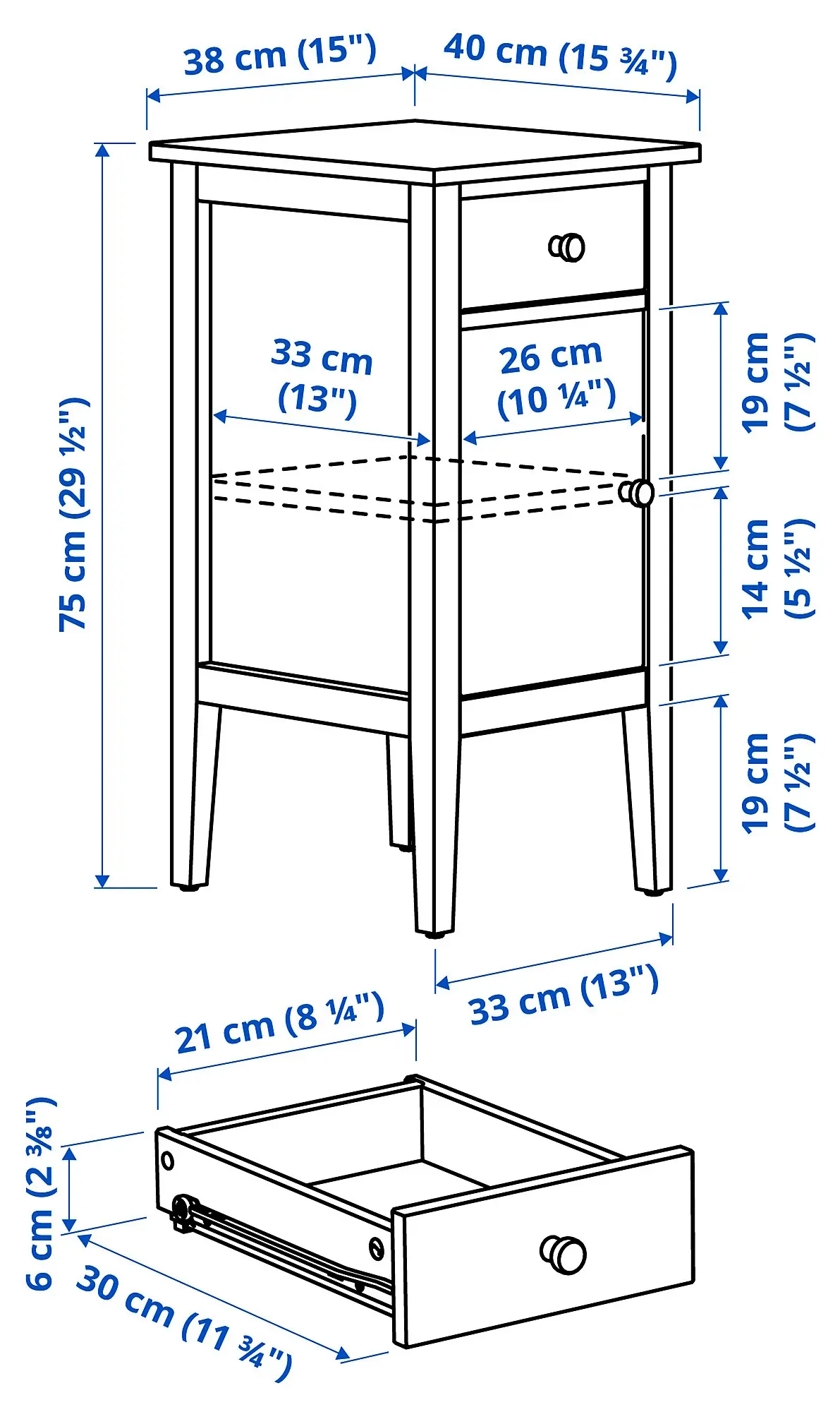Noptiera Ikea Gullaberg 38x40x75 (Gri) - 6