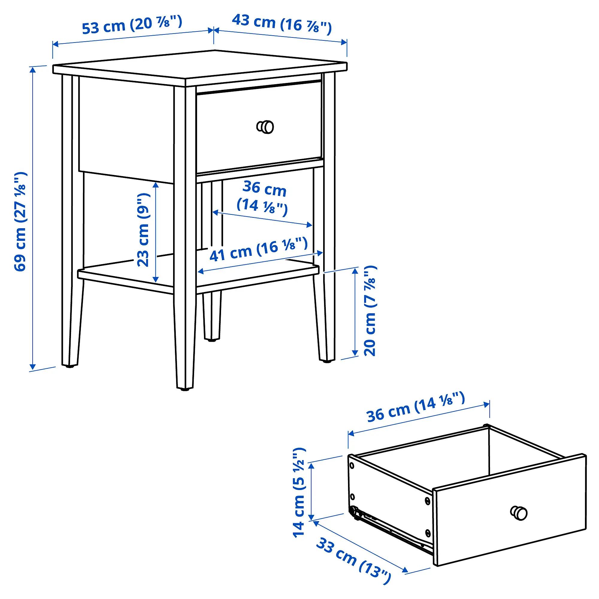 Noptiera Ikea Gullaberg 53x43x69 (Alb) - 6