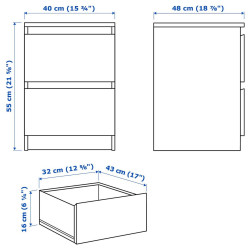Прикроватная тумба Ikea Malm 40x55 (Белый) Thumb