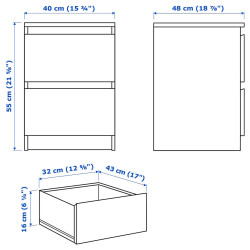 Прикроватная тумба Ikea Malm 40x55 (Светло-оранжевый глянцевый) Thumb
