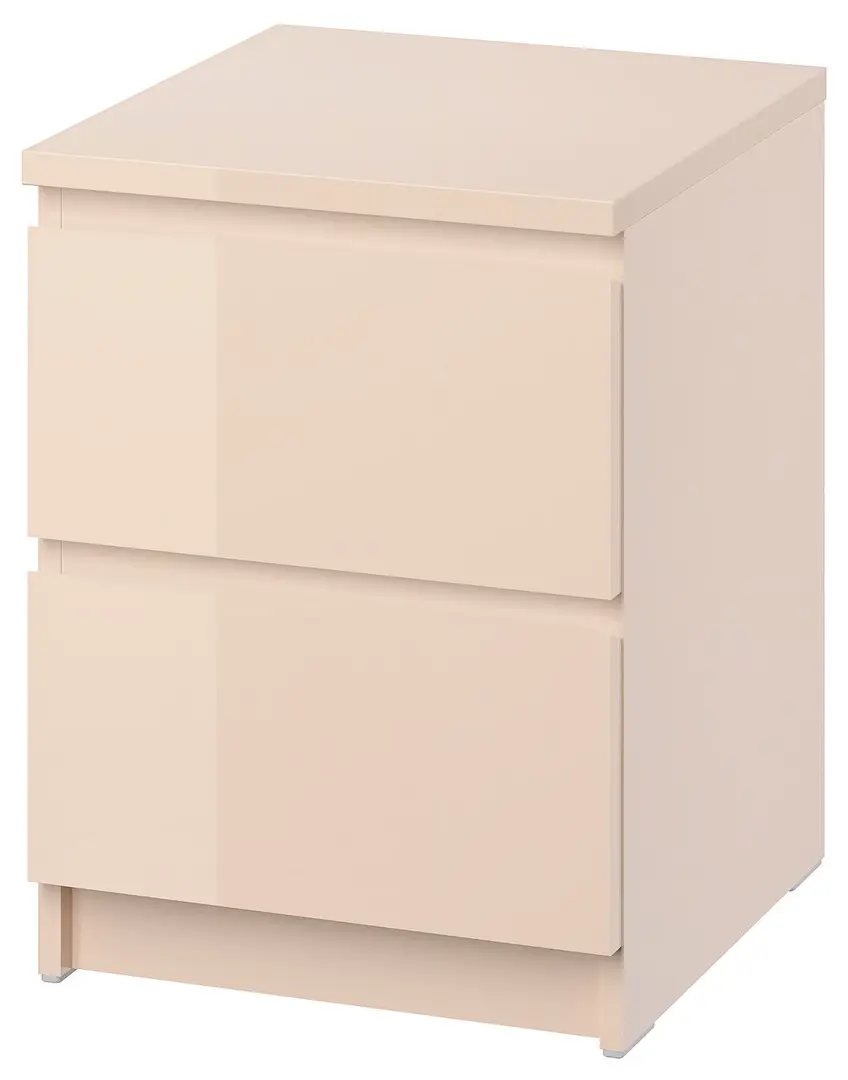 Прикроватная тумба Ikea Malm 40x55 (Светло-оранжевый глянцевый)