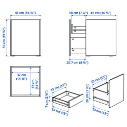 Прикроватная тумба Ikea Plojker 41x41x50 (Темно-серый) Thumb