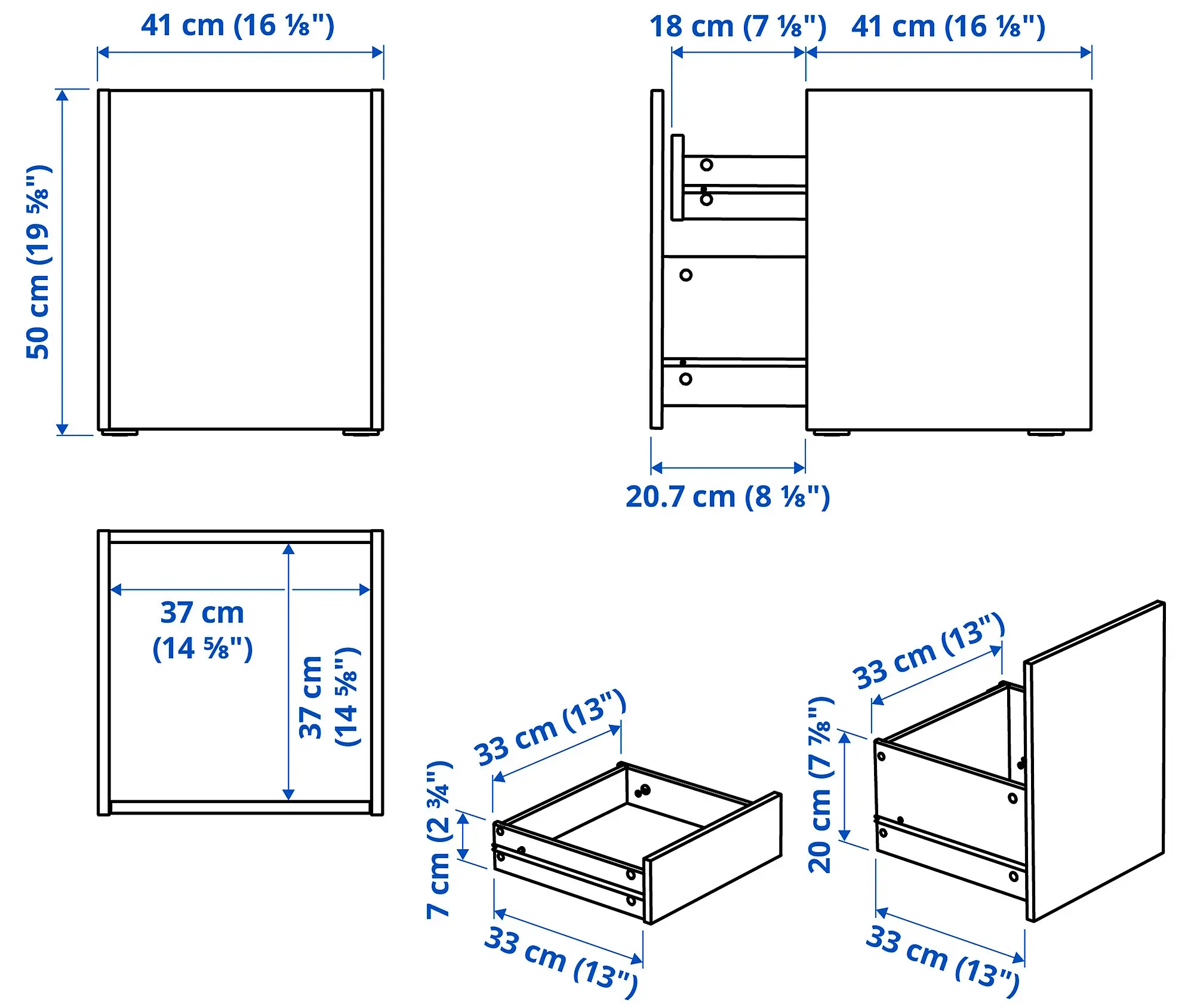 Прикроватная тумба Ikea Plojker 41x41x50 (Темно-серый) - 6