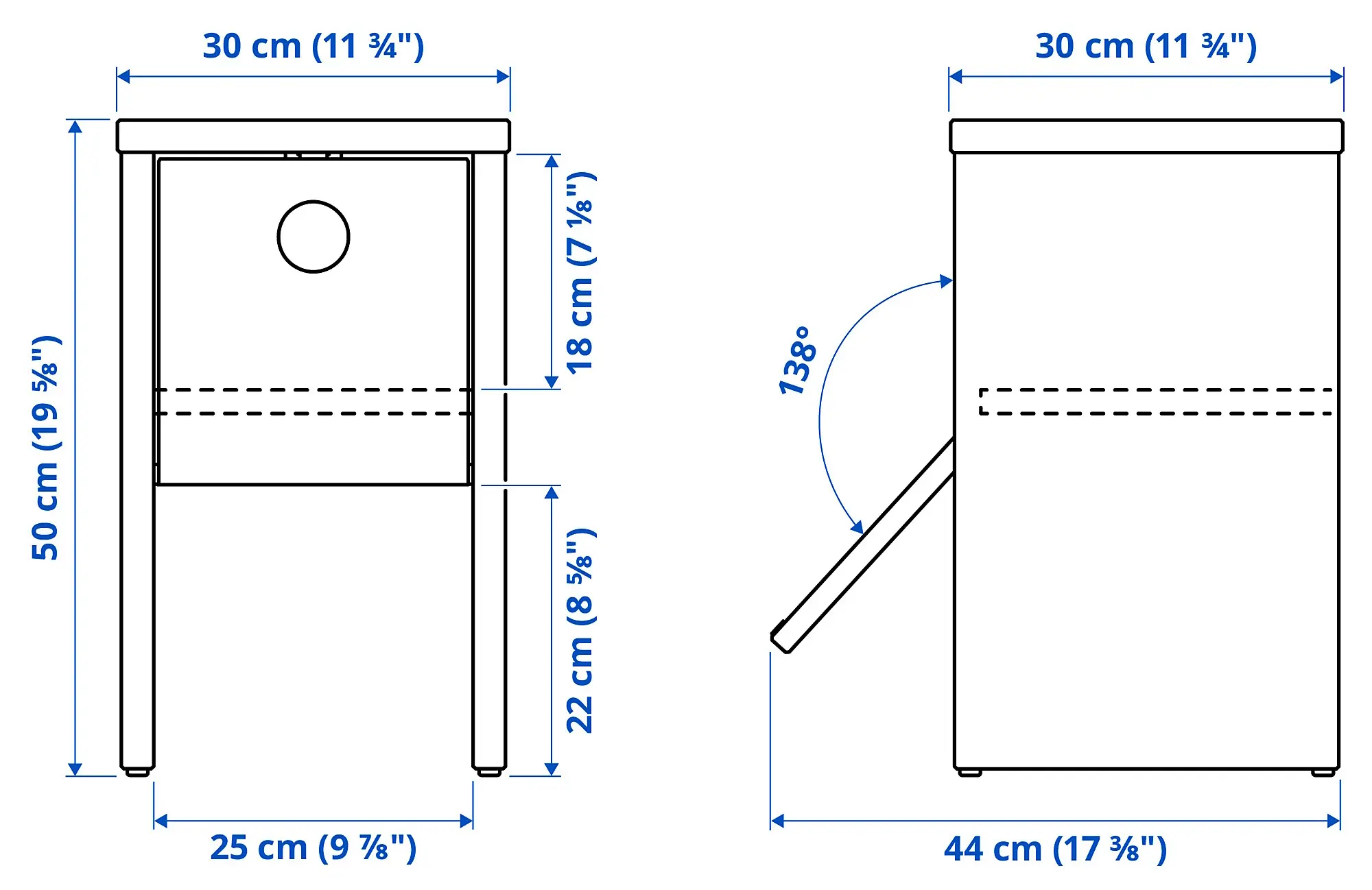 Прикроватная тумба Ikea PS 2026 30x30x50 (Сосна) - 7