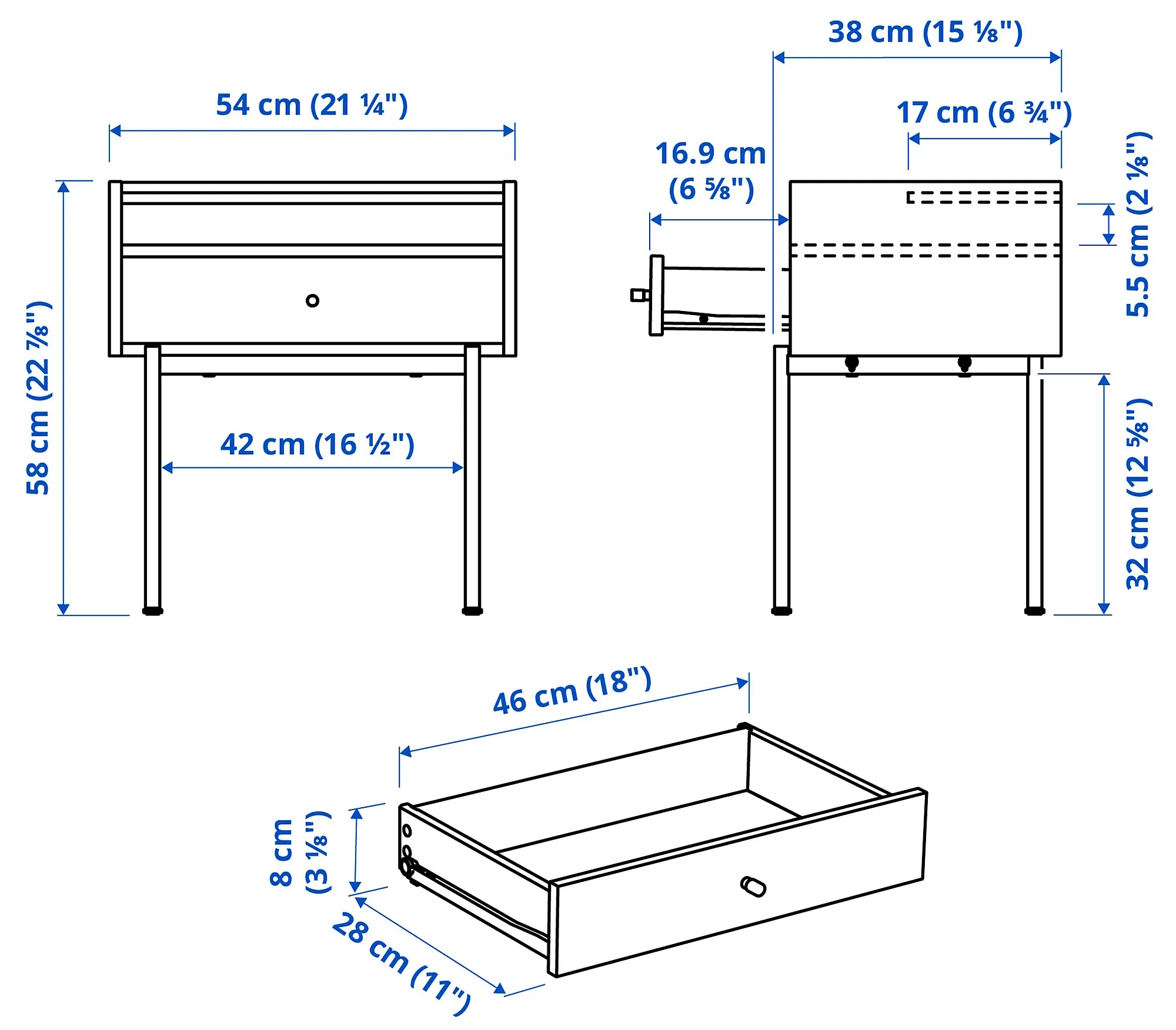 Noptiera Ikea Radmanso 54x38x58 (Nuc) - 3