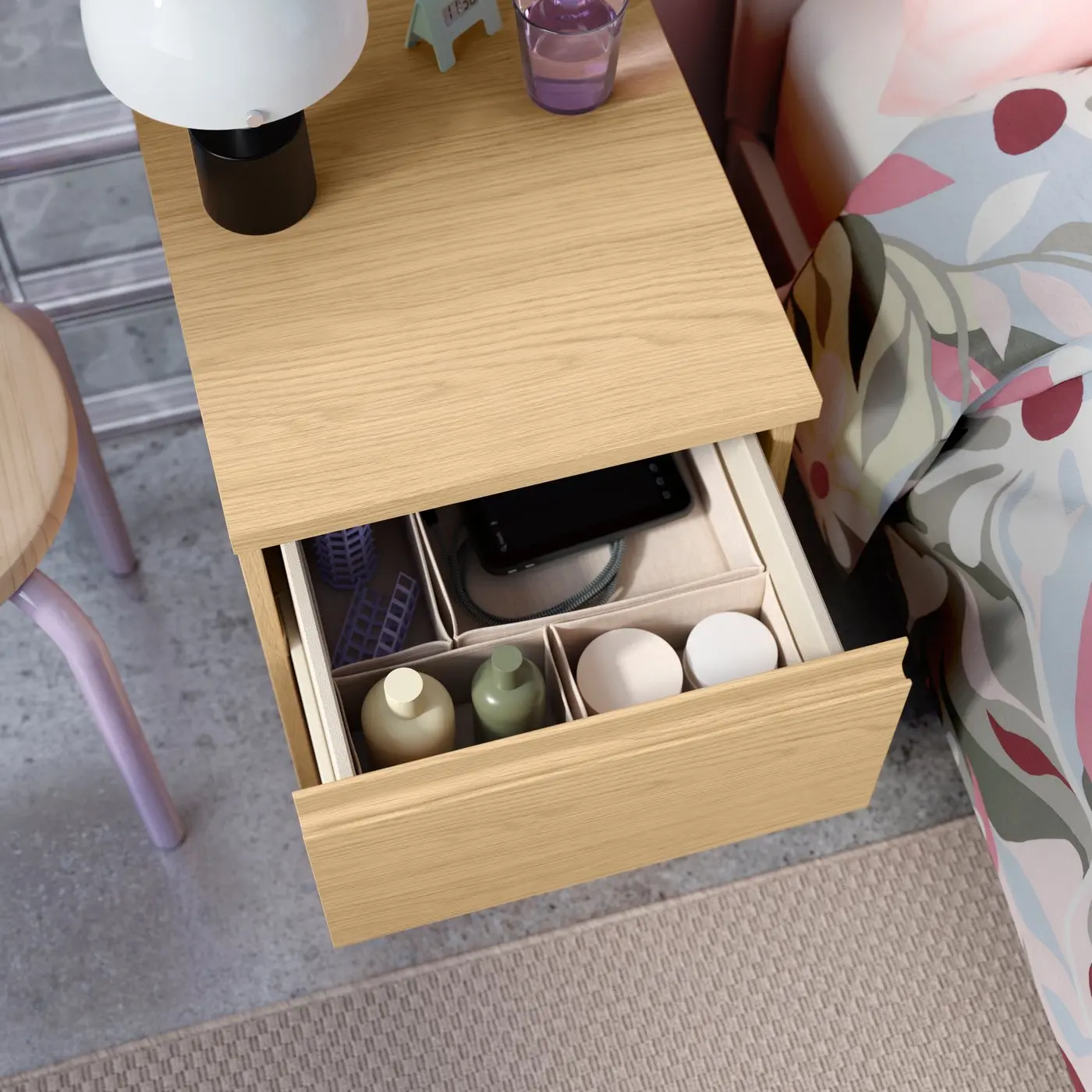 Прикроватная тумба Ikea Storklinta 40x50x53 (Дуб) - 4