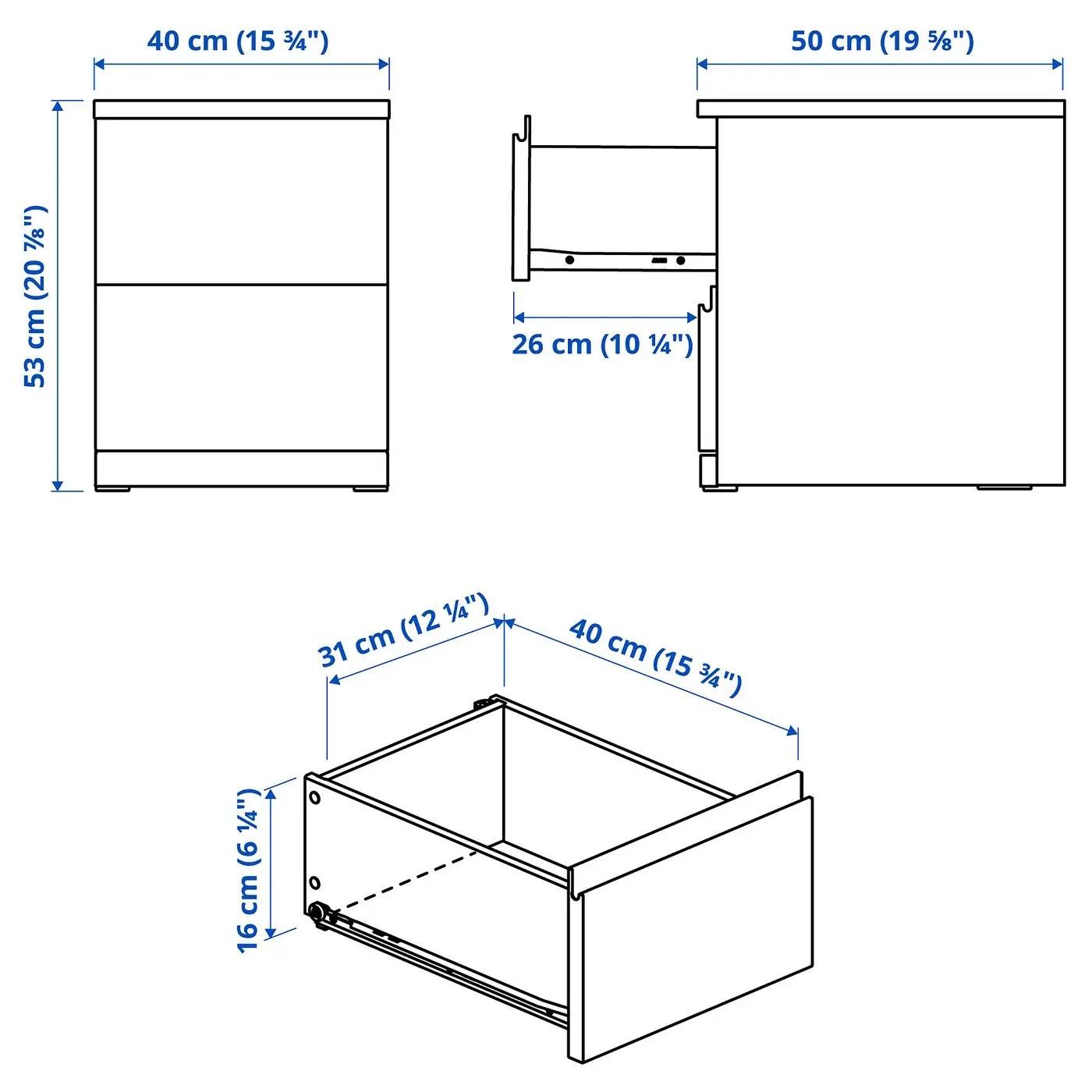 Прикроватная тумба Ikea Storklinta 40x50x53 (Дуб) - 5
