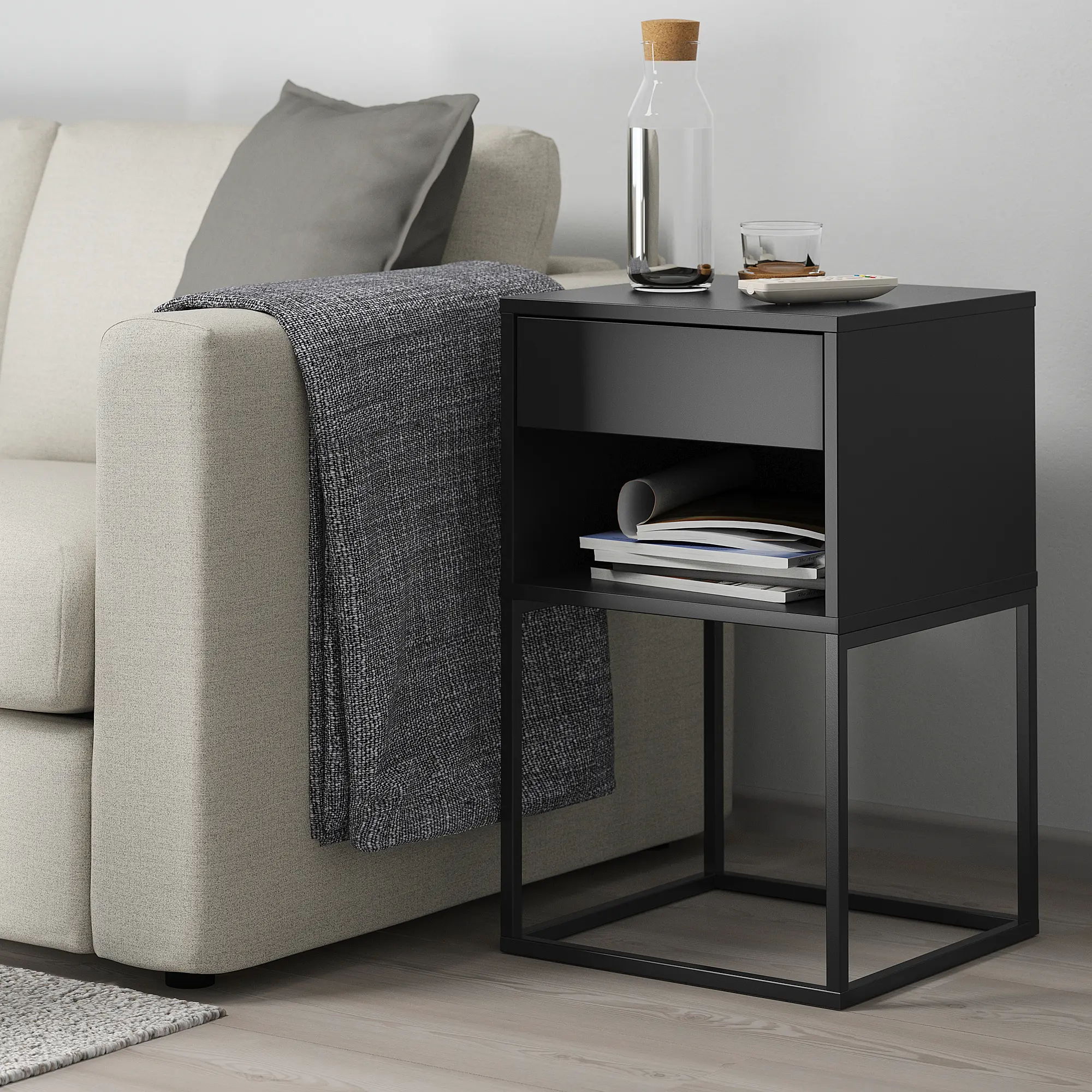 Noptiera Ikea Vikhammer 40x39 (Negru) - 6