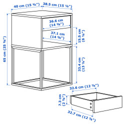Noptiera Ikea Vikhammer 40x39 (Negru) Thumb
