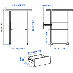 Тумба прикроватная Ikea Blankhallan 45x61x45 (Зеленый/Бирюзовый) Thumb