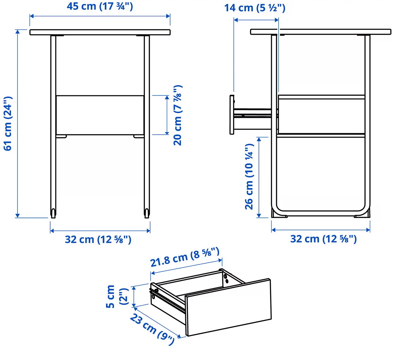 Тумба прикроватная Ikea Blankhallan 45x61x45 (Зеленый/Бирюзовый) - 6