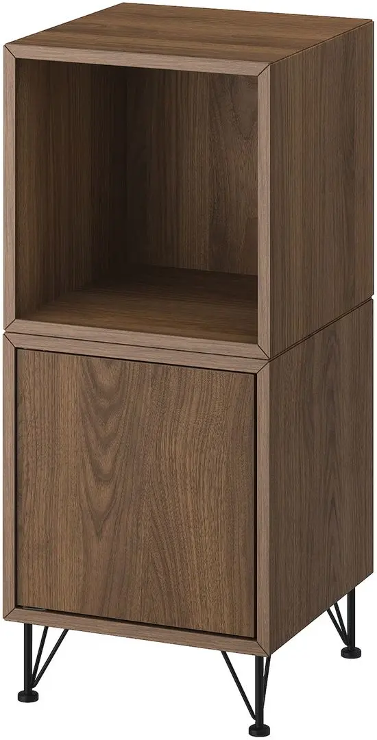 Noptiera Ikea Eket cu picioare/metal 35x35x80 (Aspect Nuc/Negru) - 2