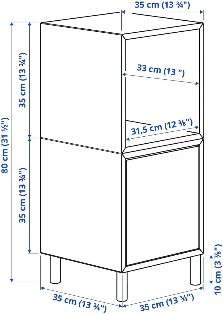 Noptiera Ikea Eket cu picioare/metal 35x35x80 (Aspect Nuc/Negru) - 8