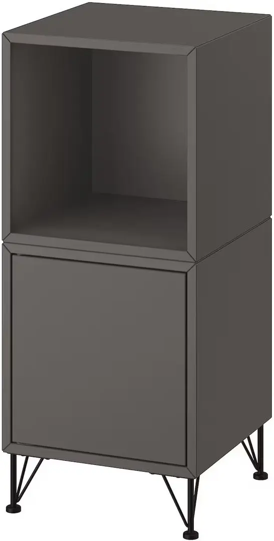 Тумба прикроватная Ikea Eket с ножками/металл 35x35x80 (Темно-серый/Черный) - 2