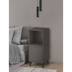 Тумба прикроватная Ikea Eket с ножками/металл 35x35x80 (Темно-серый/Черный)