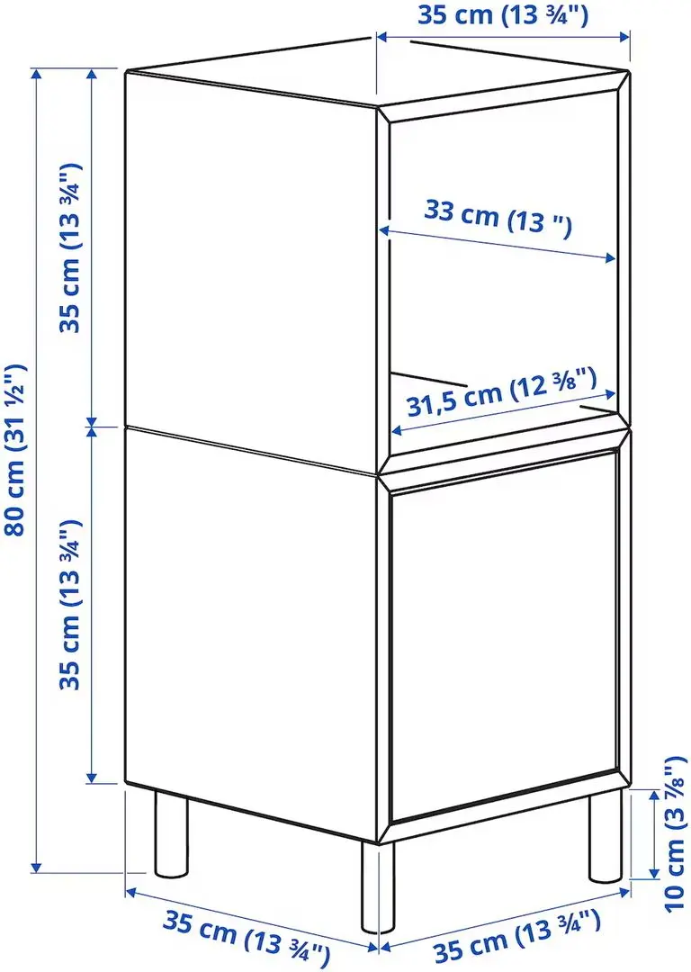 Тумба прикроватная Ikea Eket с ножками/металл 35x35x80 (Темно-серый/Черный) - 9
