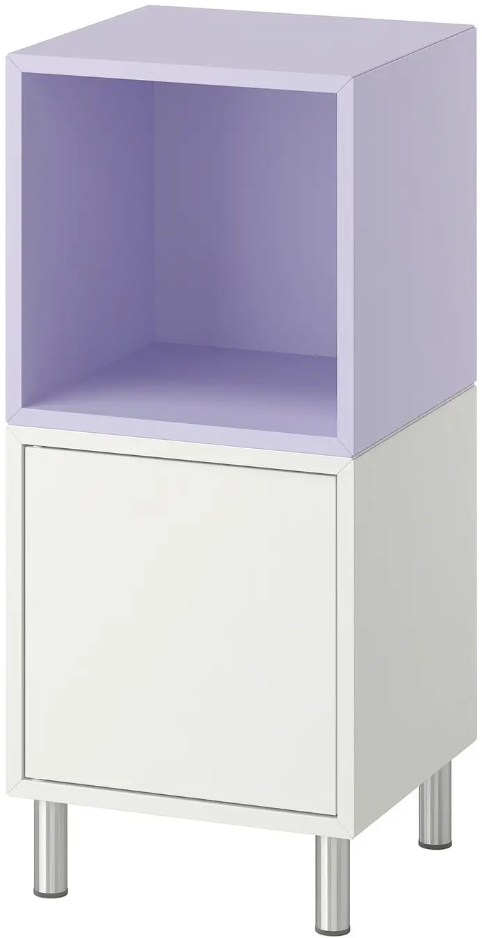 Тумба прикроватная Ikea Eket с ножками 35x35x80 (Белый/Светло-Сиреневый/Хром) - 2