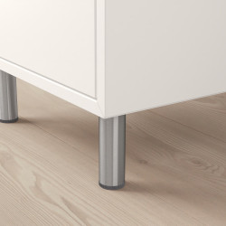 Тумба прикроватная Ikea Eket с ножками 35x35x80 (Белый/Светло-Сиреневый/Хром) Thumb