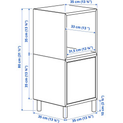 Тумба прикроватная Ikea Eket с ножками 35x35x80 (Белый/Светло-Сиреневый/Хром) Thumb