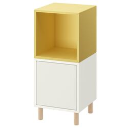 Noptiera Ikea Eket cu picioare 35x35x80 (Alb/Galben Deschis/Lemn) Thumb