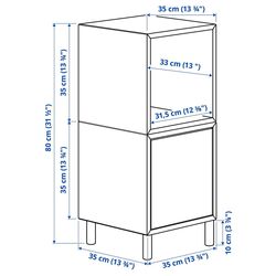 Noptiera Ikea Eket cu picioare 35x35x80 (Gri Inchis/Aspect Nuc) Thumb