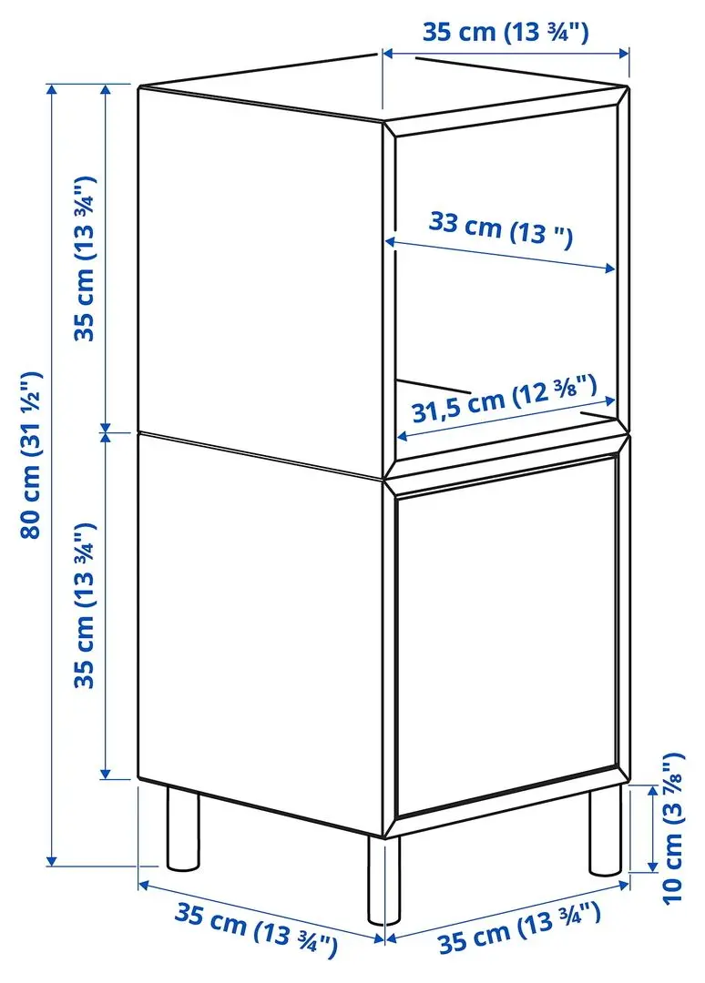 Noptiera Ikea Eket cu picioare 35x35x80 (Gri Inchis/Aspect Nuc)