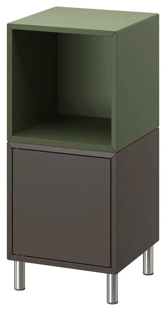 Noptiera Ikea Eket cu picioare 35x35x80 (Gri Inchis/Gri-Verde) - 3