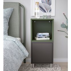 Noptiera Ikea Eket cu picioare 35x35x80 (Gri Inchis/Gri-Verde)