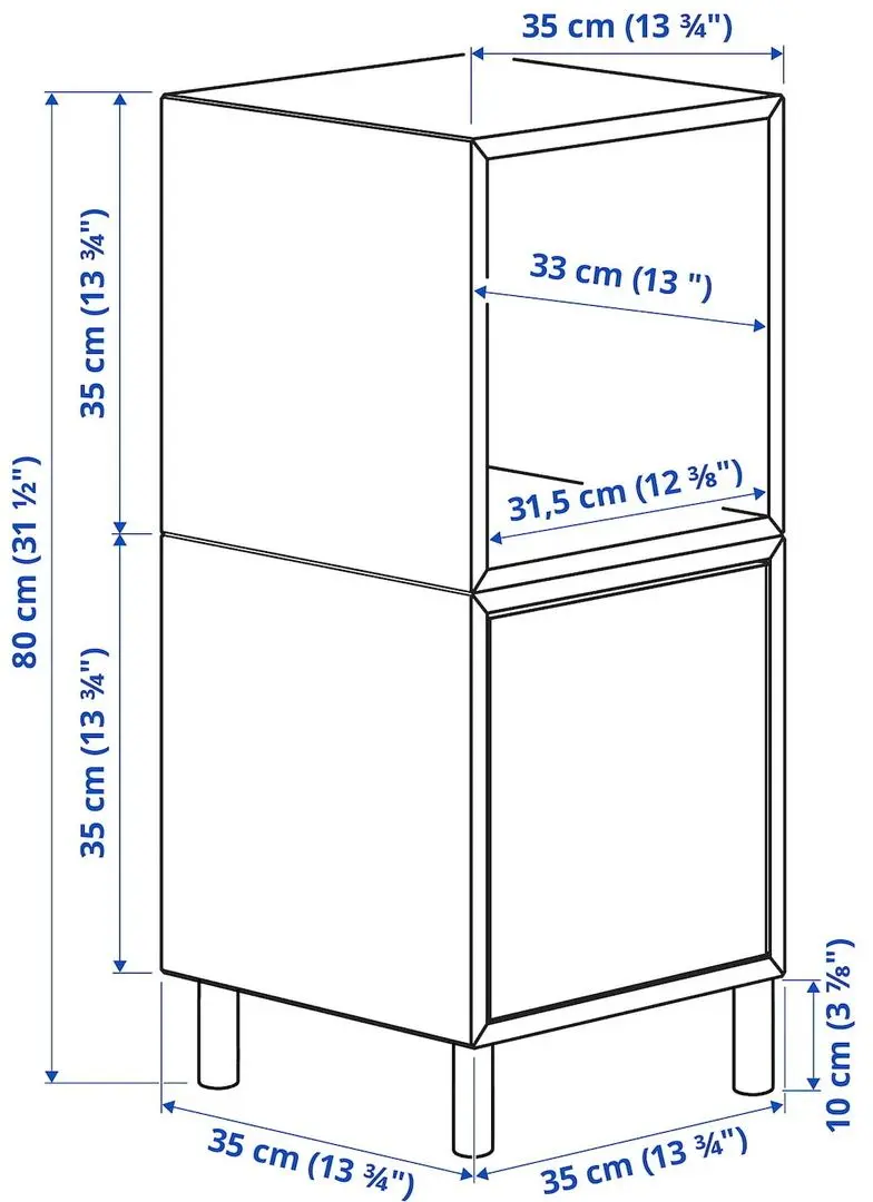 Noptiera Ikea Eket cu picioare 35x35x80 (Gri inchis/Gri-verde/Lemn) - 2