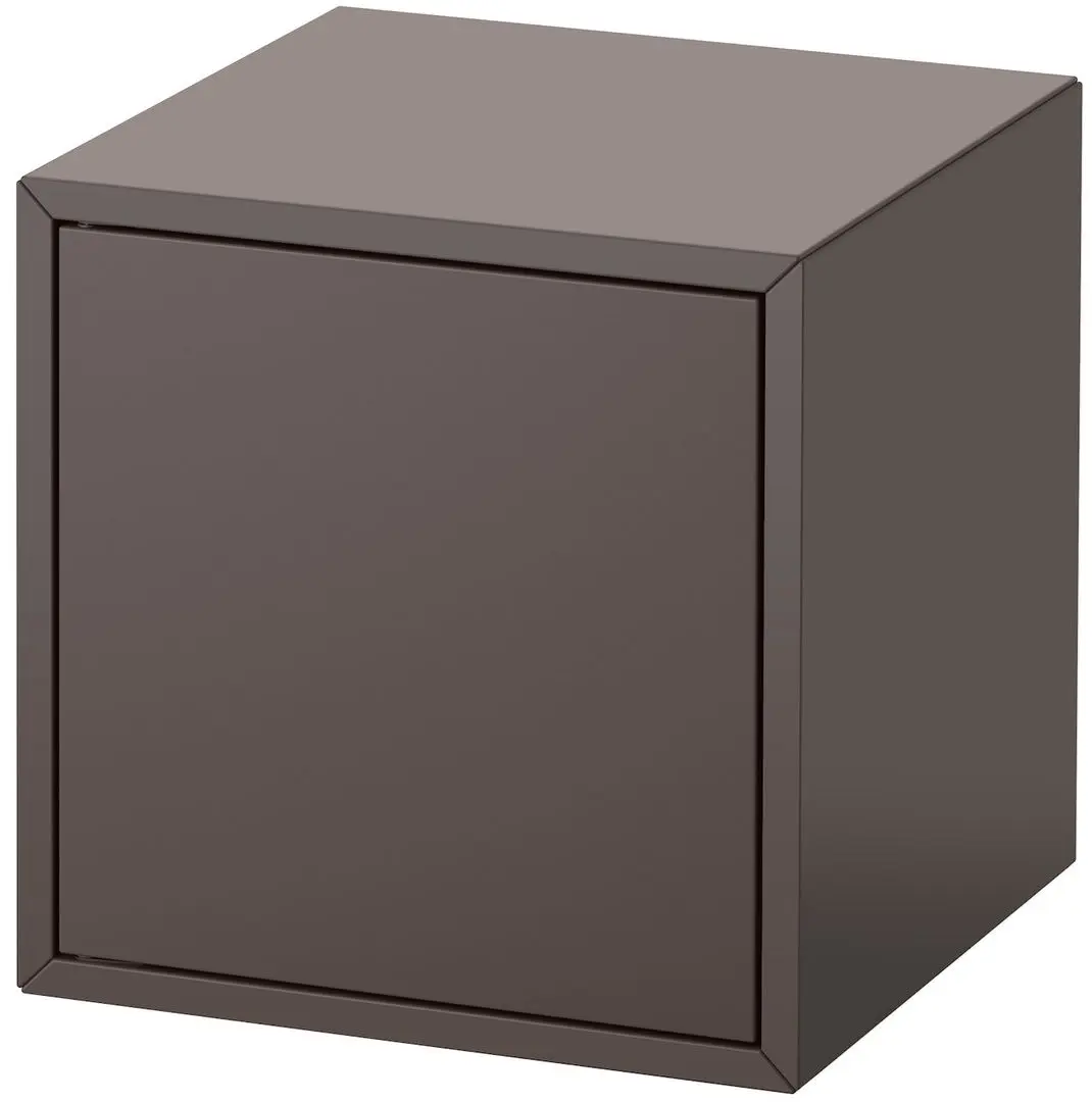 Noptiera Ikea Eket cu picioare 35x35x80 (Gri inchis/Gri-verde/Lemn) - 7