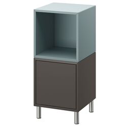 Noptiera Ikea Eket cu picioare 35x35x80 (Gri Inchis/Gri Deschis-Bleu) Thumb
