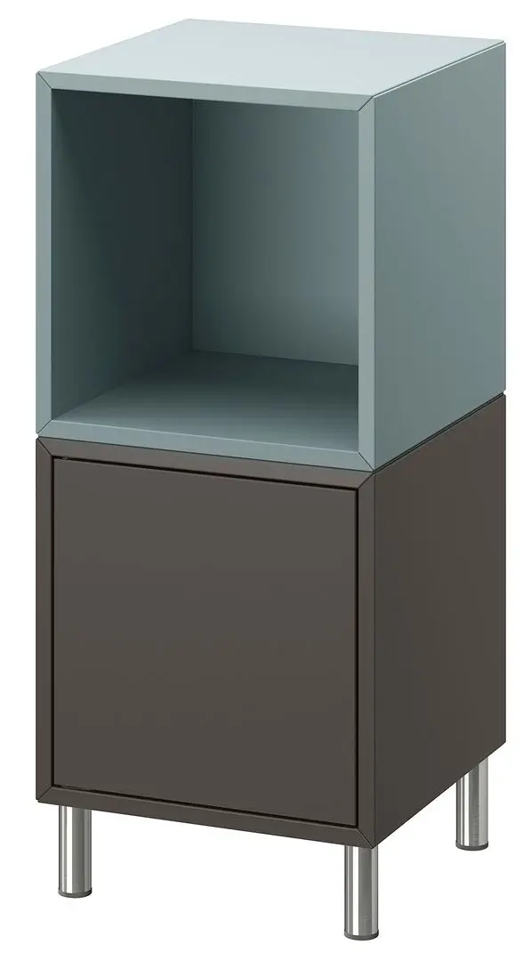 Noptiera Ikea Eket cu picioare 35x35x80 (Gri Inchis/Gri Deschis-Bleu) - 2