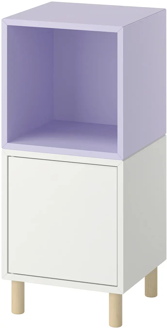 Тумба прикроватная Ikea Eket с ножками/дерево 35x35x80 (Белый/Светло-Сиреневый/Береза) - 2