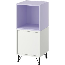 Тумба прикроватная Ikea Eket с ножками/металл 35x35x80 (Белый/Светло-Сиреневый/Черный) Thumb