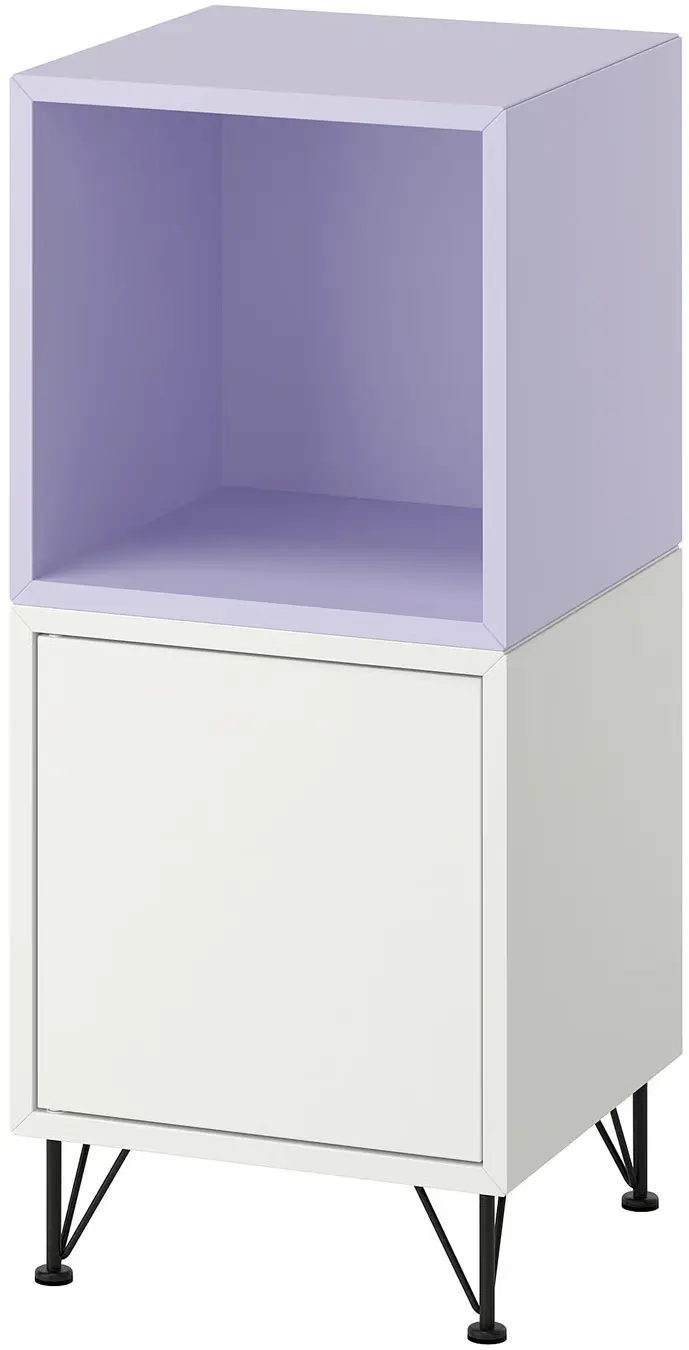 Тумба прикроватная Ikea Eket с ножками/металл 35x35x80 (Белый/Светло-Сиреневый/Черный) - 2