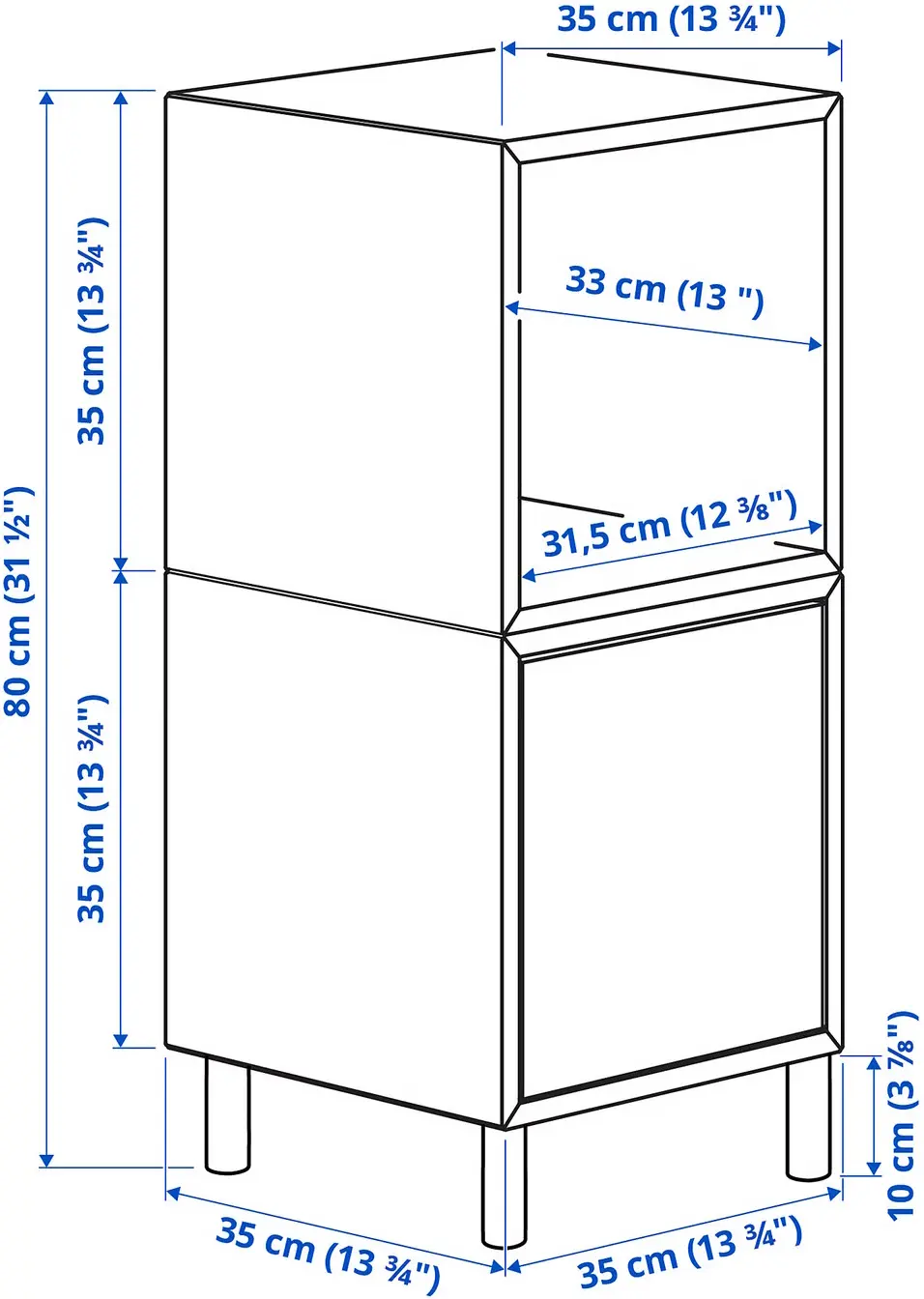 Тумба прикроватная Ikea Eket с ножками/металл 35x35x80 (Белый/Светло-Сиреневый/Черный) - 3