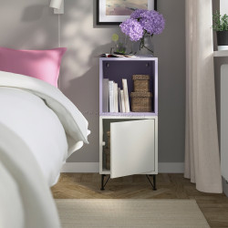 Тумба прикроватная Ikea Eket с ножками/металл 35x35x80 (Белый/Светло-Сиреневый/Черный)
