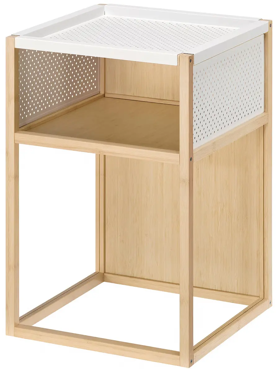 Noptiera Ikea Gillersberg 39x39x56 (Bambus/Alb) - 3