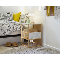 Noptiera Ikea Gillersberg 39x39x56 (Bambus/Alb)