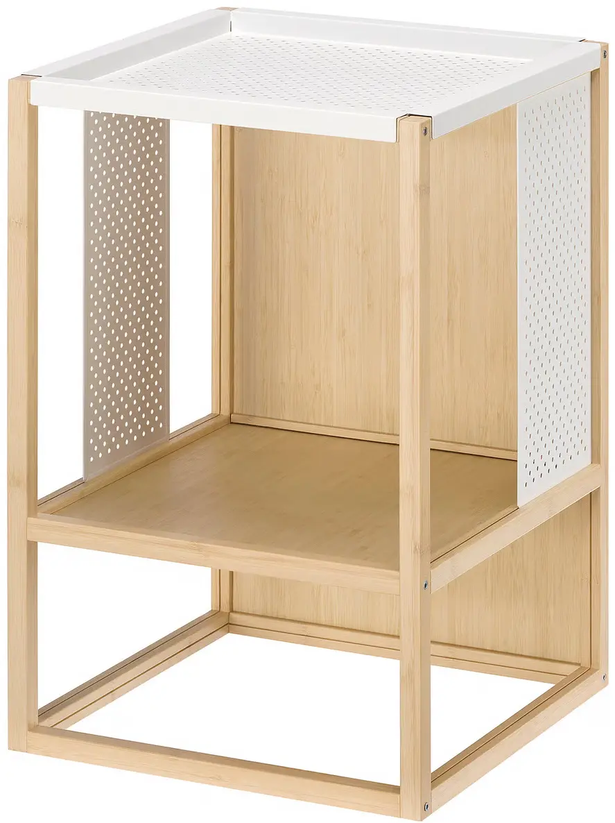 Noptiera Ikea Gillersberg 39x39x56 (Bambus/Alb) - 4