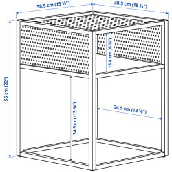 Noptiera Ikea Gillersberg 39x39x56 (Bambus/Alb) Thumb
