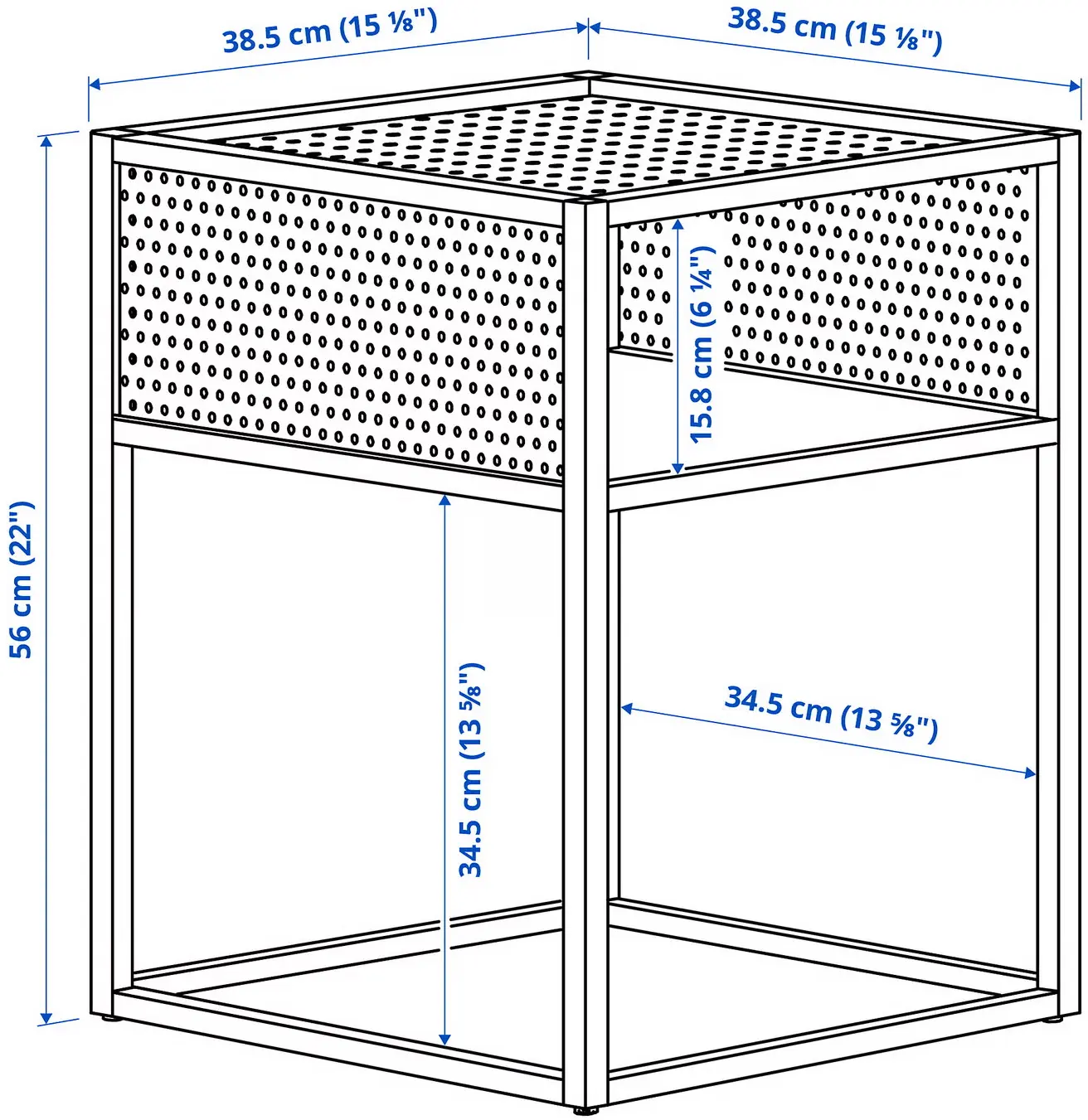Noptiera Ikea Gillersberg 39x39x56 (Bambus/Alb) - 5