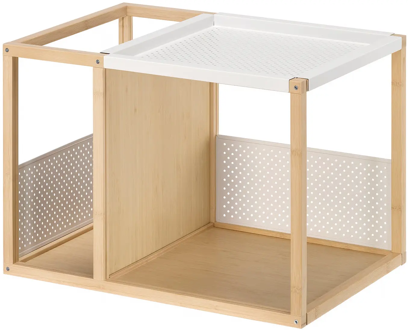 Noptiera Ikea Gillersberg 39x39x56 (Bambus/Alb) - 6